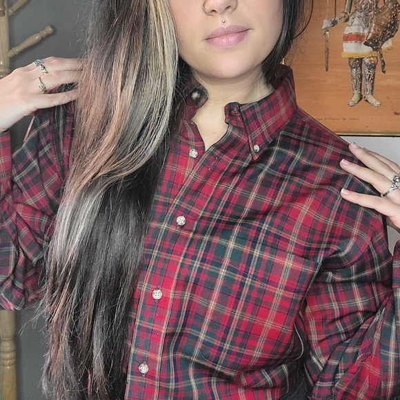Vintage 60s 70s Pendleton Wool Plaid Button Down Shirt Mens Medium Red USA - Picture 10 of 10